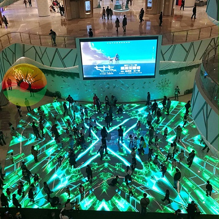 郑州led显示屏厂家为您讲解led互动地砖屏多少钱一平方